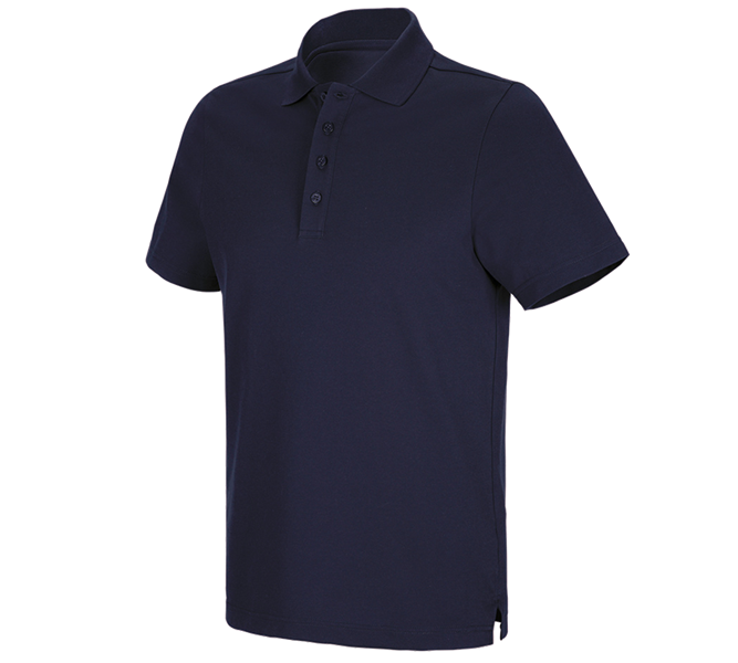 Hoofdaanzicht, Poloshirts, e.s. Functioneel poloshirt poly cotton, donkerblauw