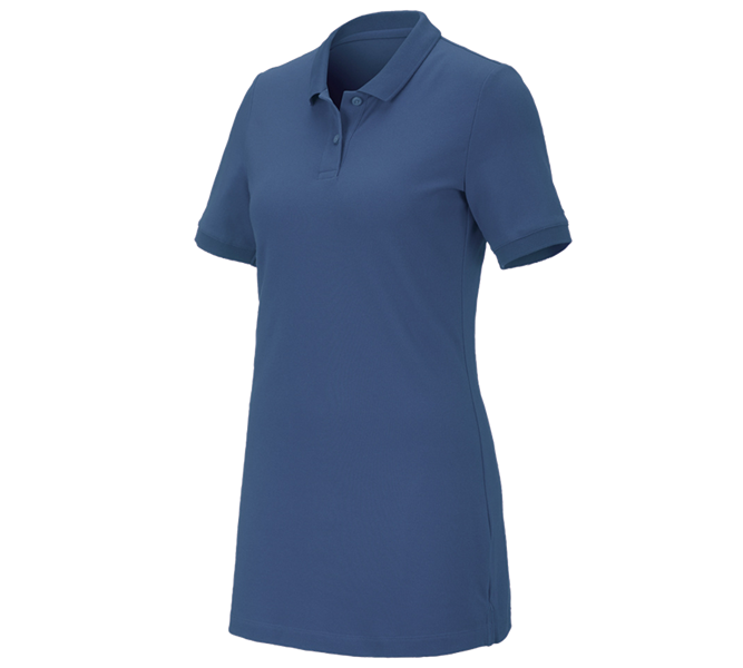 e.s. Pique-Polo cotton stretch, dames, long fit