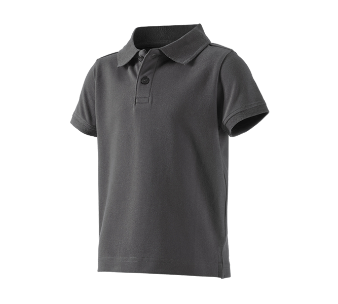 Hoofdaanzicht, Bovenkleding, e.s. Polo-Shirt cotton stretch, kinderen, antraciet