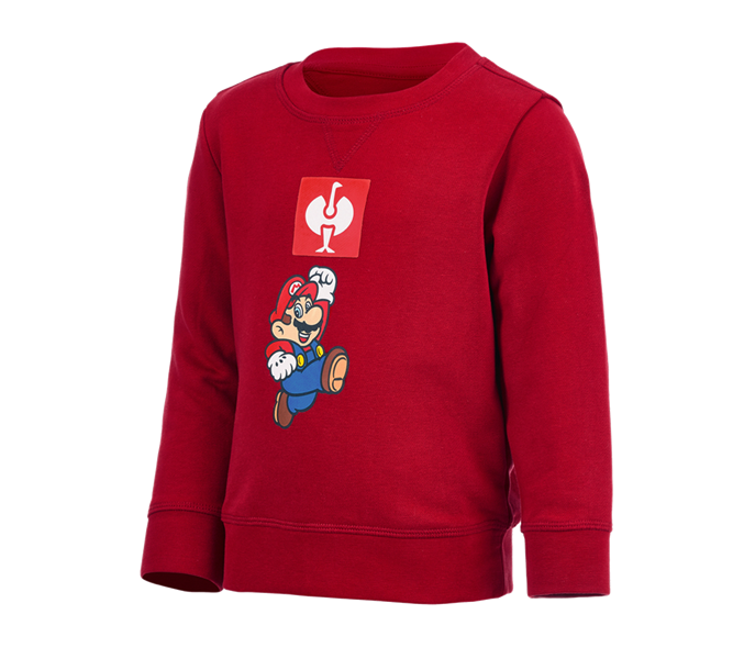 Hoofdaanzicht, Bovenkleding, Super Mario sweatshirt, kids, vuurrood