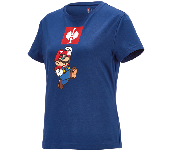 Hoofdaanzicht, SUPER MARIO X STRAUSS, Super Mario T-Shirt, dames, alkalisch blauw