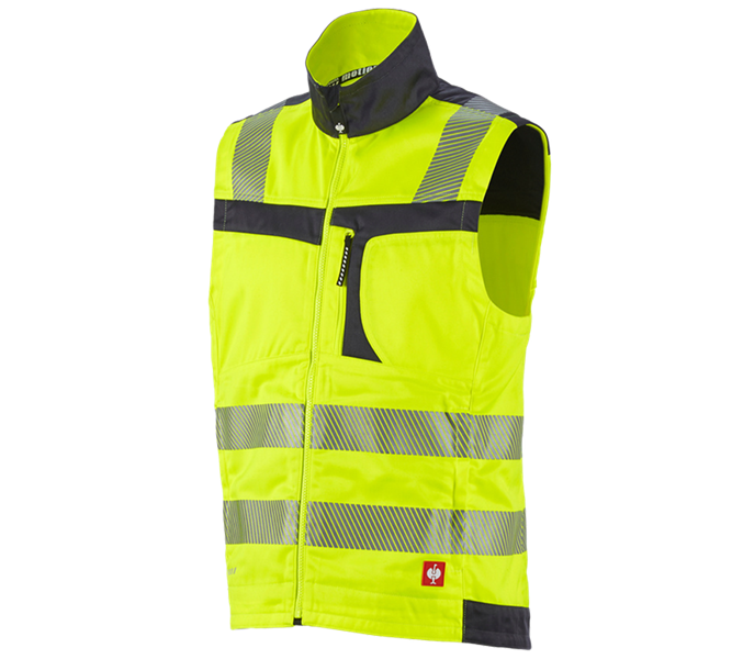 Hoofdaanzicht, Veiligheidskleding, Veiligheids-bodywarmer e.s.motion, signaalgeel/antraciet