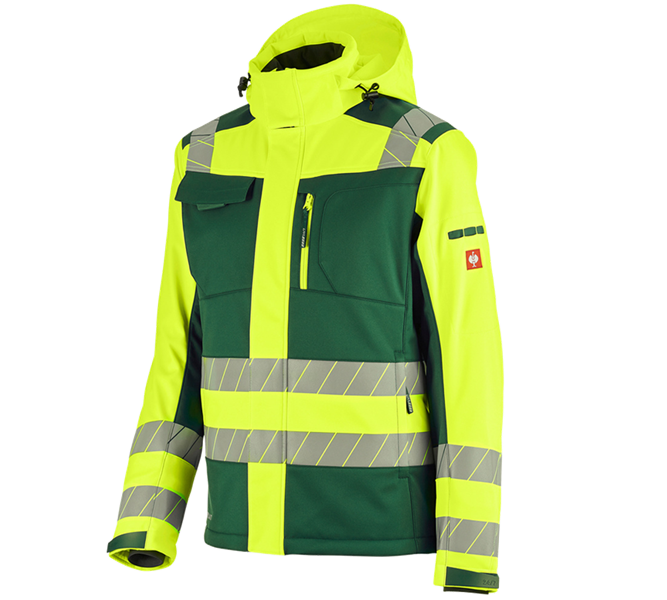 Hoofdaanzicht, Kleding, Veiligheids winter-softshelljack e.s.motion 24/7, groen/signaalgeel