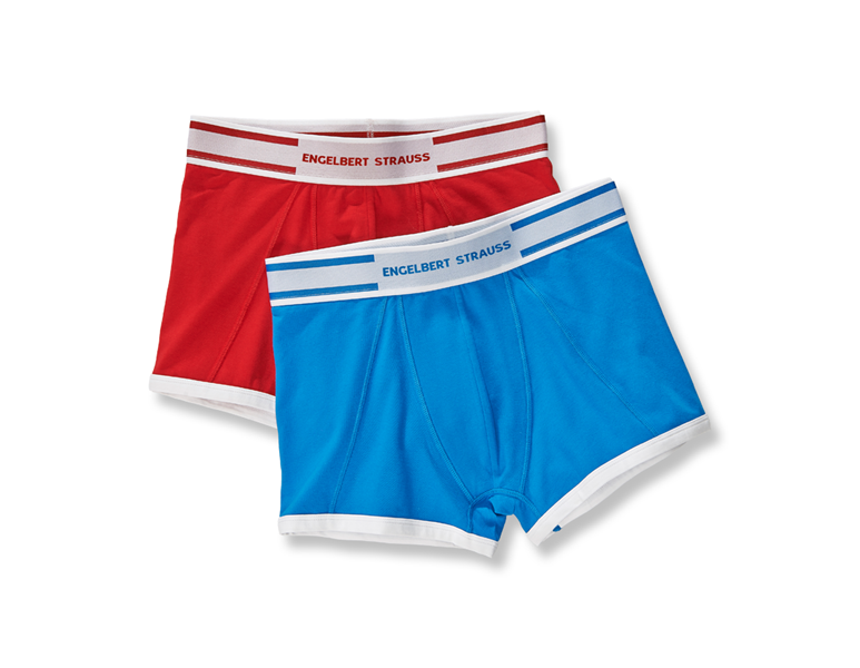 Hoofdaanzicht, Ondergoed | Thermokleding, e.s. Cotton stretch boxers Colour, per 2 verpakt, gentiaanblauw+vuurrood