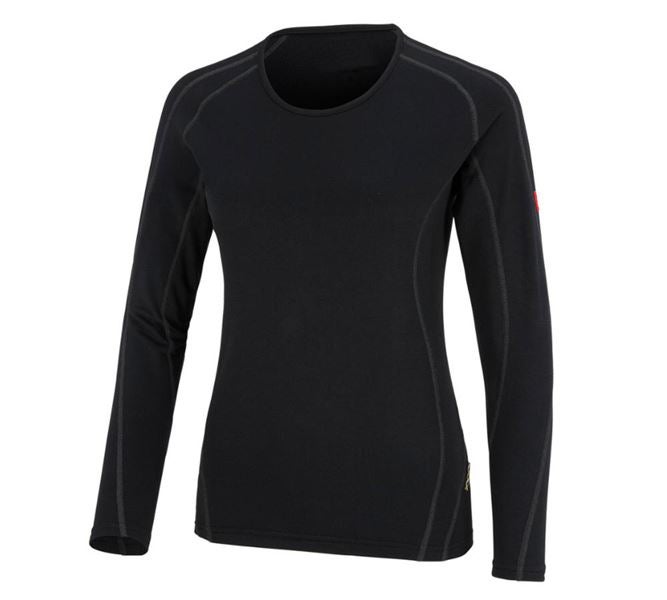 Hoofdaanzicht, Ondershirts | Thermoshirts, e.s. Funct.-Longsleeve clima-pro - warm, dames, zwart