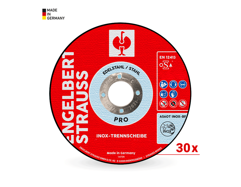 e.s. Inox-doorslijpschijf pro set, 30 stuks