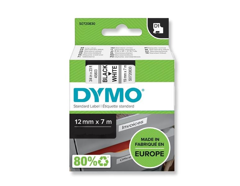 DYMO D1 labeltape, 12 mm