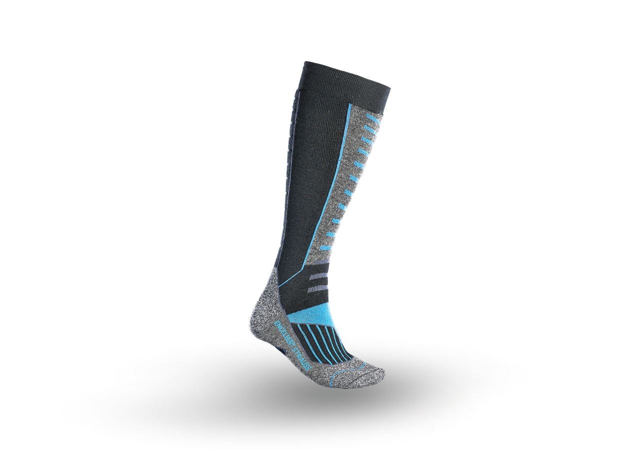 Sokken | Kousen: e.s. Allroundsokken function x-warm/x-high + zwart/aluminium/korenblauw