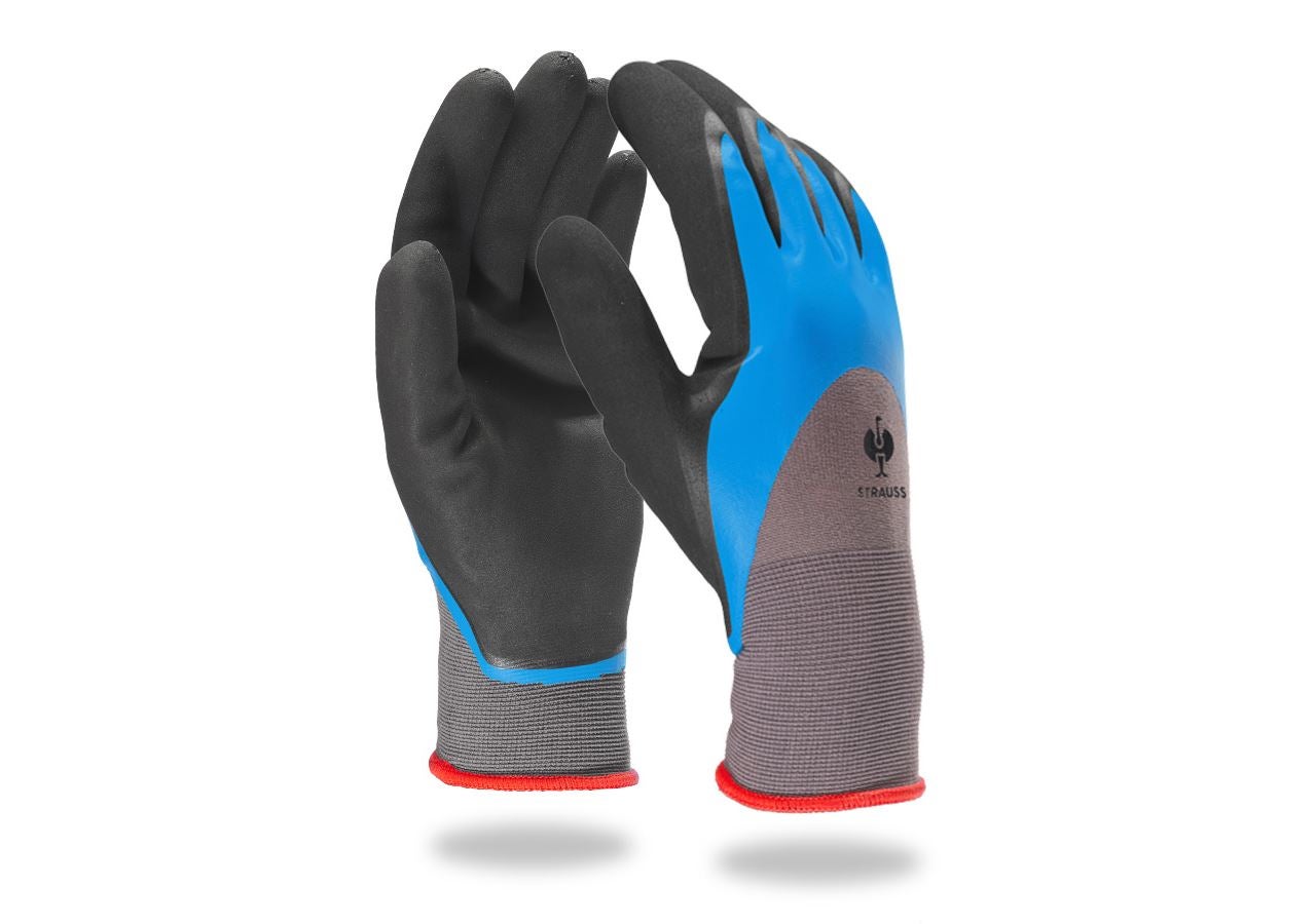 Gecoate: Nitrilschuim handschoenen Flexible Pro + blauw/grijs-mêlee