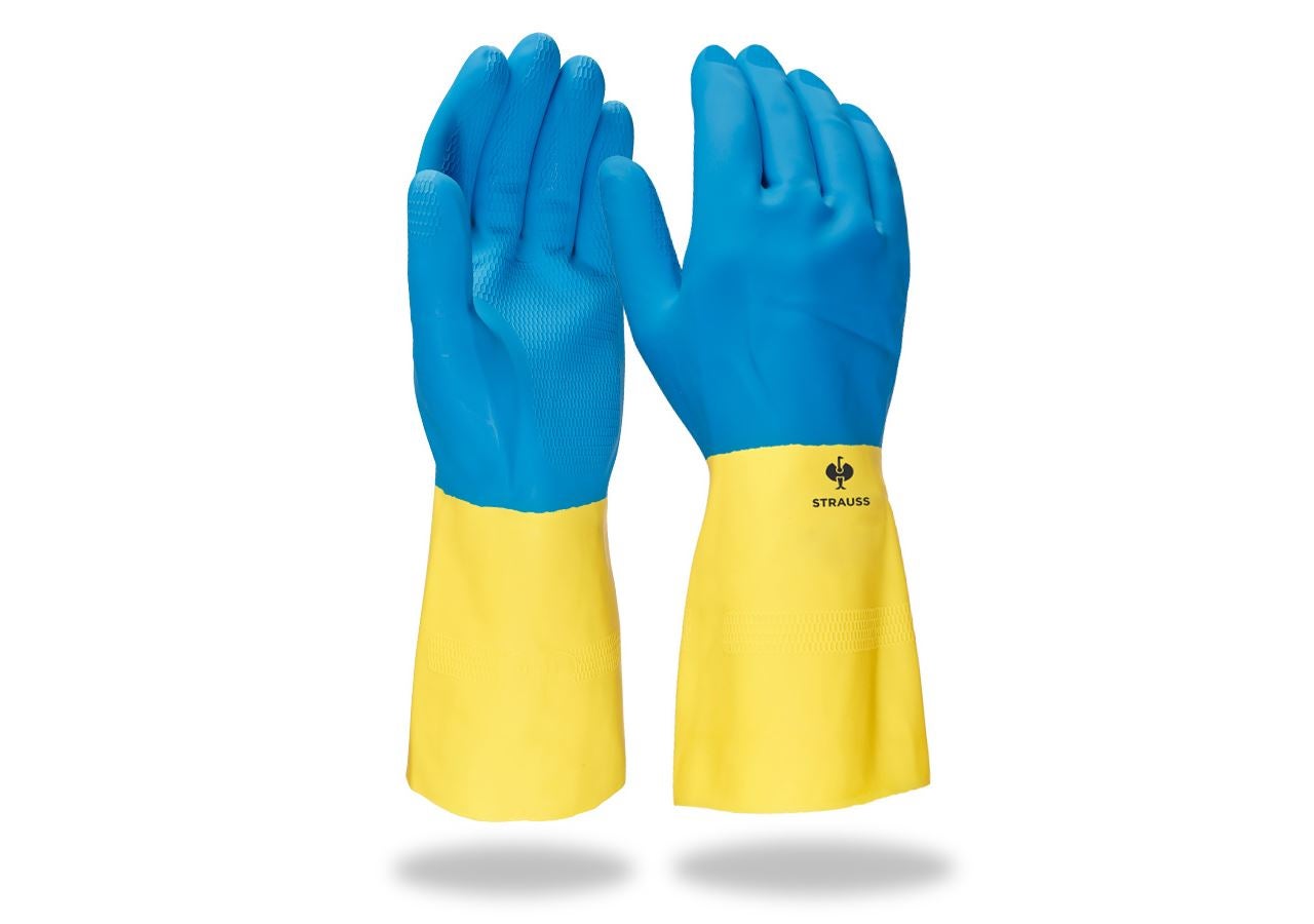 Gecoate: Latex huishoudhandschoenen Super II + geel/blauw