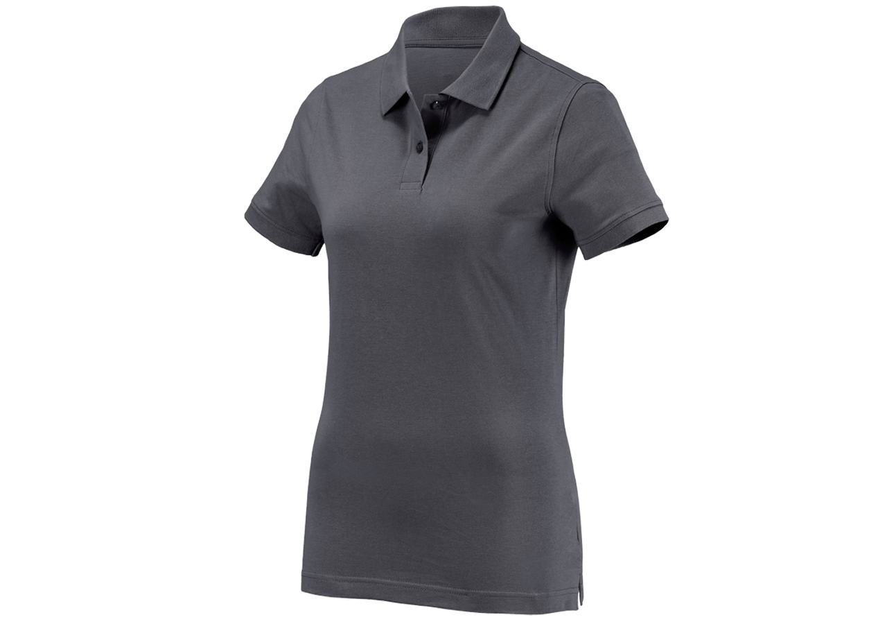 Bovenkleding: Polo-Shirt cotton, dames + antraciet