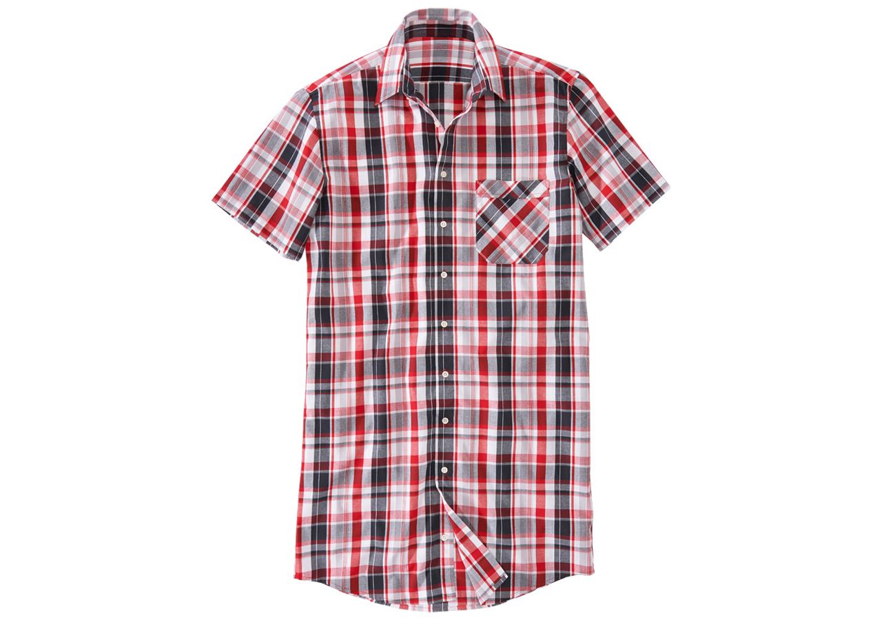 Bovenkleding: Overhemd, korte mouw Lübeck, extra lang + wit/zwart/rood