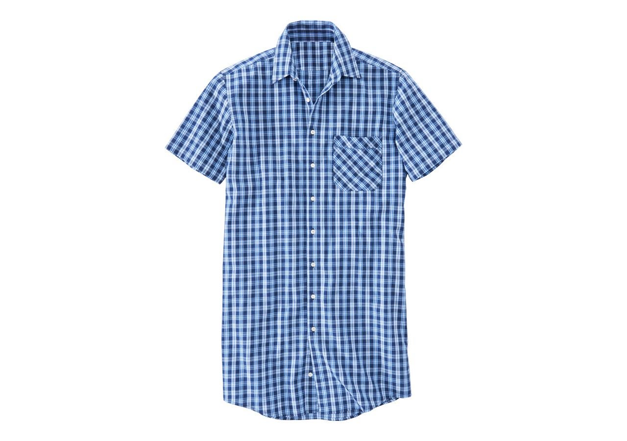 Bovenkleding: Overhemd, korte mouw Lübeck, extra lang + donkerblauw/azuur/korenblauw