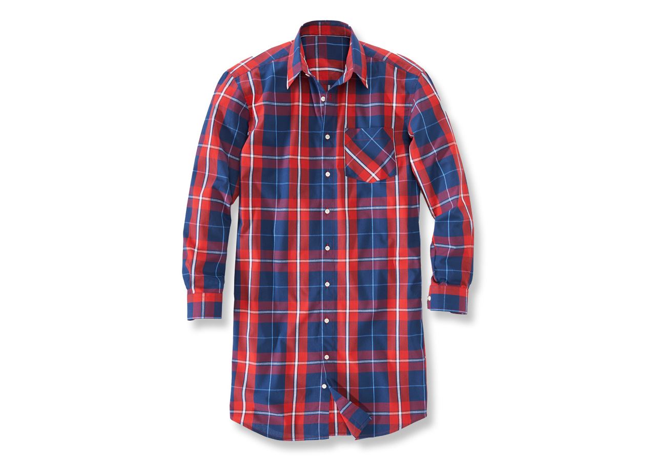 Bovenkleding: Overhemd, lange mouw Hamburg, extra lang + rood/donkerblauw/wit