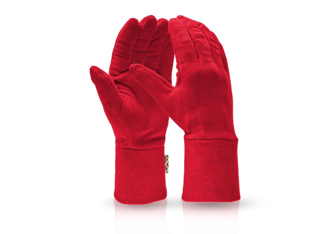 Textiel: e.s. FIBERTWIN® microfleece handschoenen + vuurrood