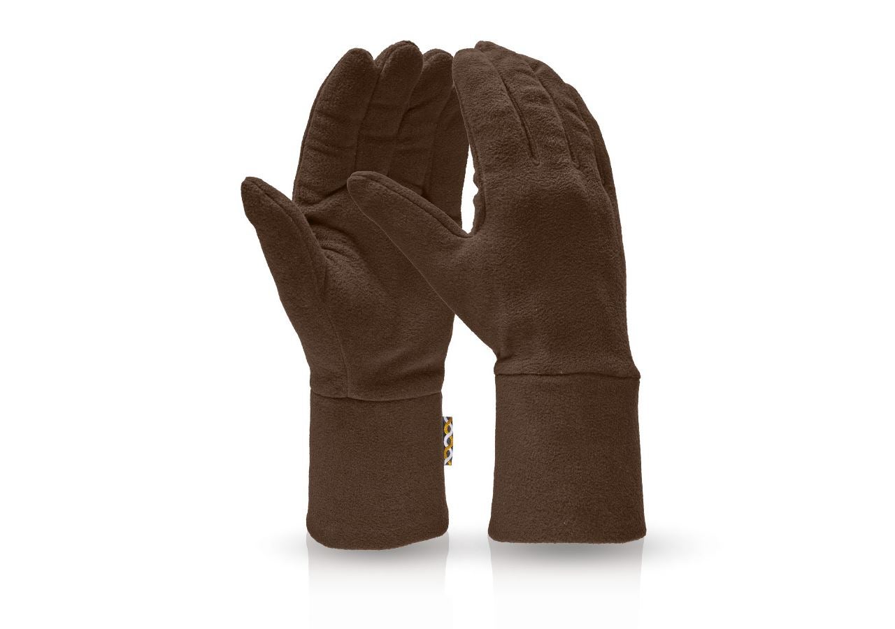 Textiel: e.s. FIBERTWIN® microfleece handschoenen + kastanje