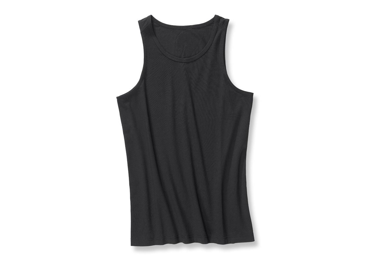 Ondergoed | Thermokleding: e.s. Cotton stretch tankshirt + zwart