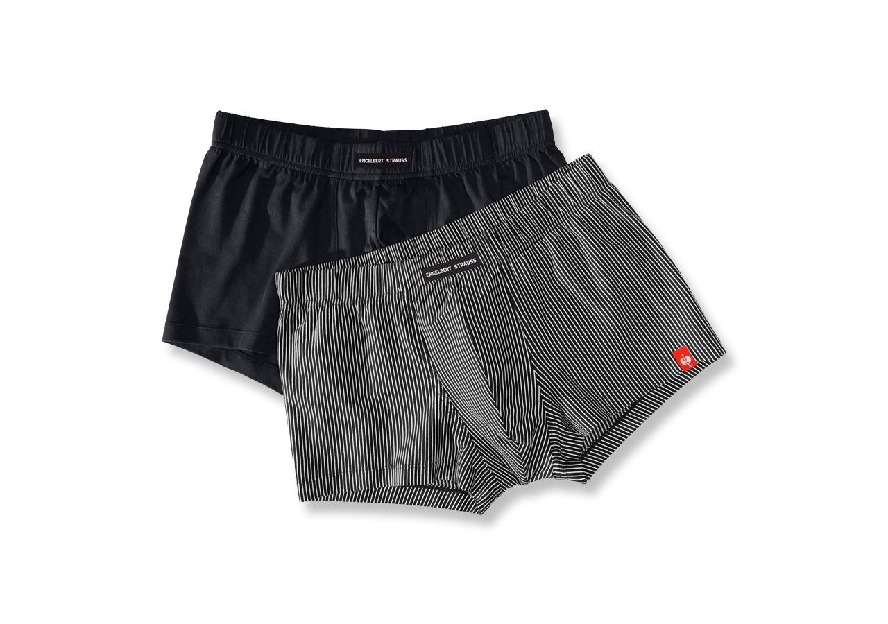 Ondergoed | Thermokleding: e.s. modal pants,  per 2 + zwart+zwart/wit gestreept