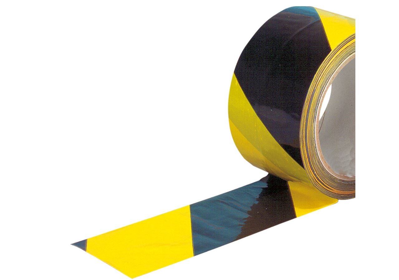 Kunststofbanden| crêpe afplakband: Signaalband zelfklevend + geel/zwart