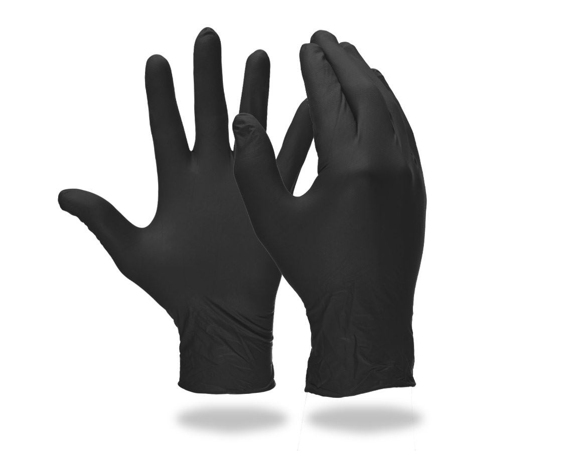 Gecoate: Latex wegwerphandschoenen, poedervrij + zwart