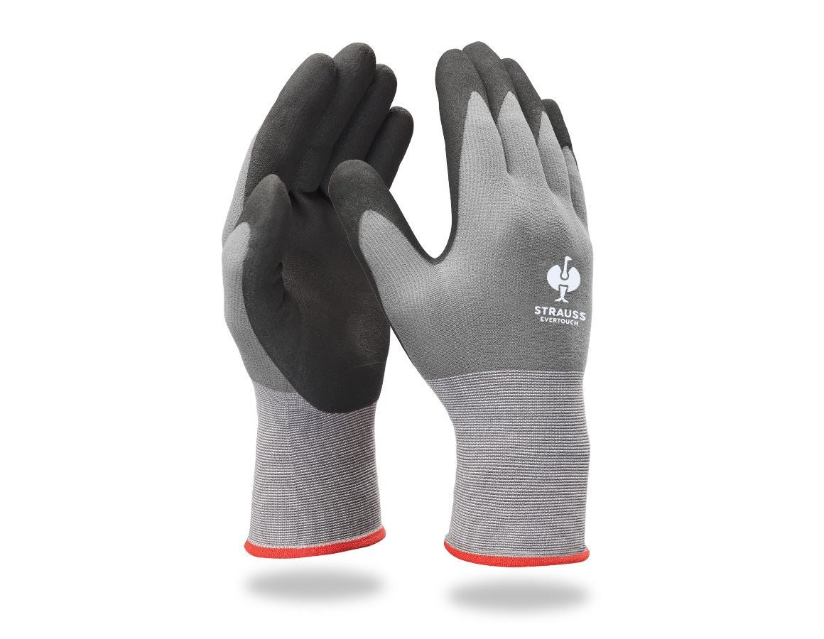 Gecoate: e.s. Nitril handschoenen evertouch micro + zwart/grijs