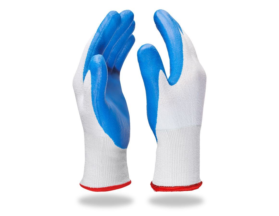 Gecoate: e.s. Nitril handschoenen evertouch cut + blauw/lichtblauw-mêlee