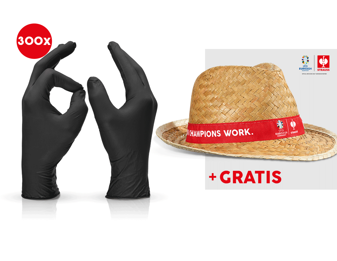 Samenwerkingen: 3x100 wegwerp latex- handschoenen + EURO2024 muts + zwart