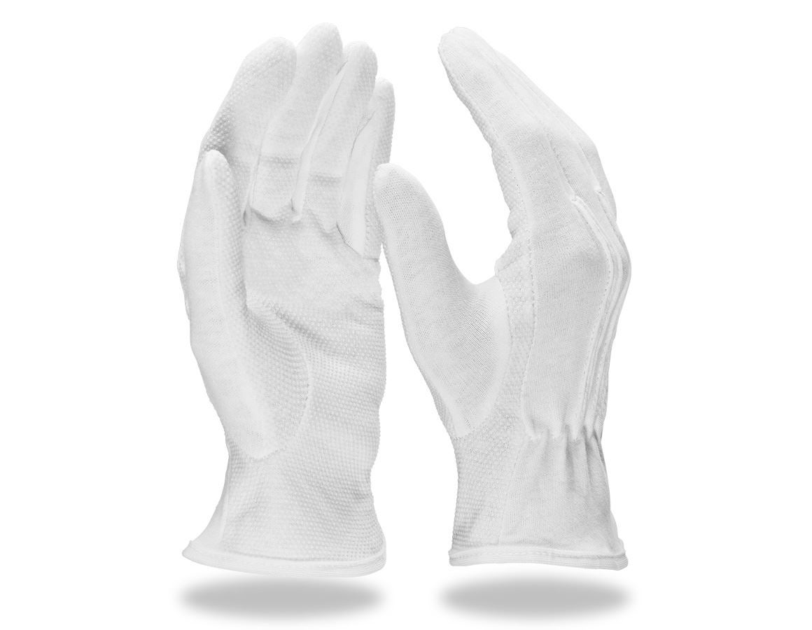 Gecoate: PVC-tricot-handschoenen Grip,per 12 + wit