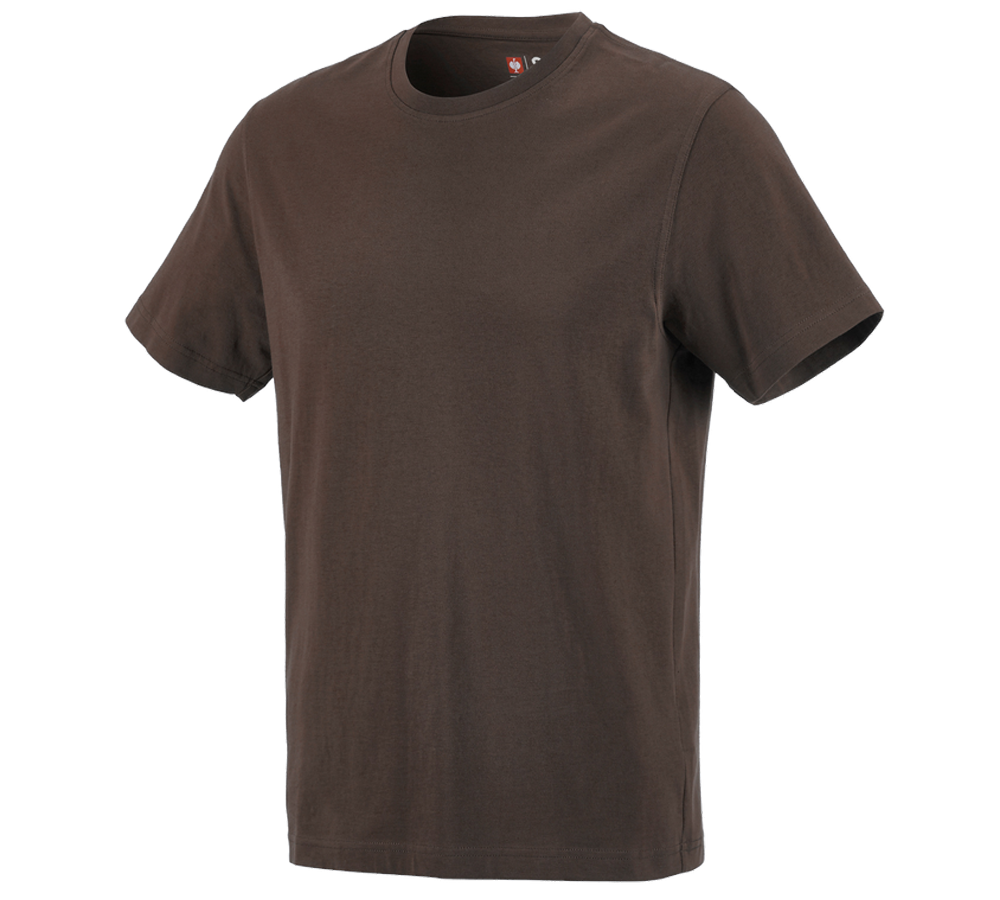 Bovenkleding: e.s. T-Shirt cotton + kastanje