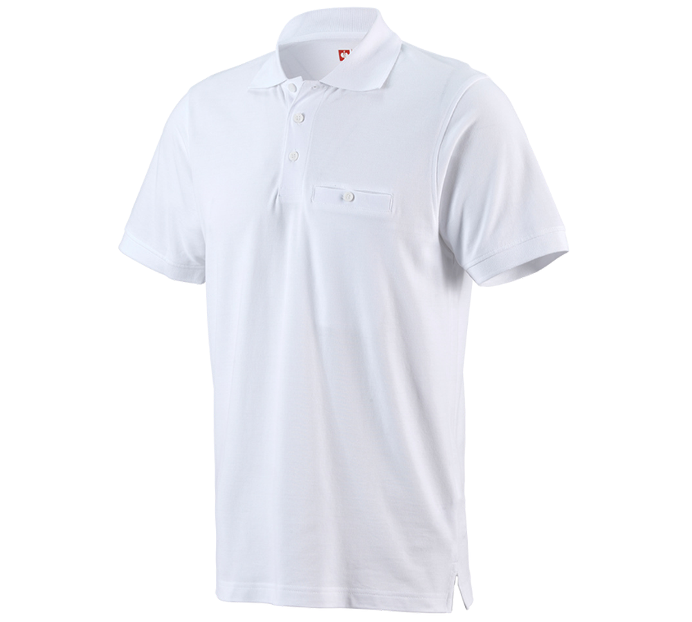 Bovenkleding: e.s. Polo-Shirt cotton Pocket + wit