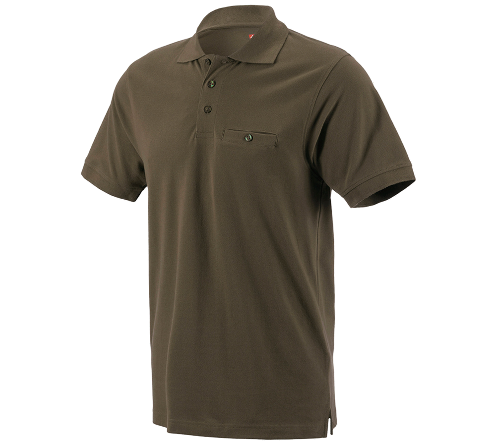 Bovenkleding: e.s. Polo-Shirt cotton Pocket + olijf