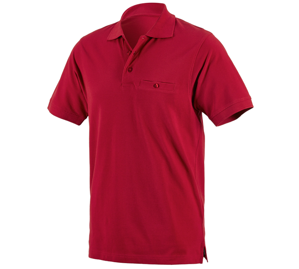 Bovenkleding: e.s. Polo-Shirt cotton Pocket + rood