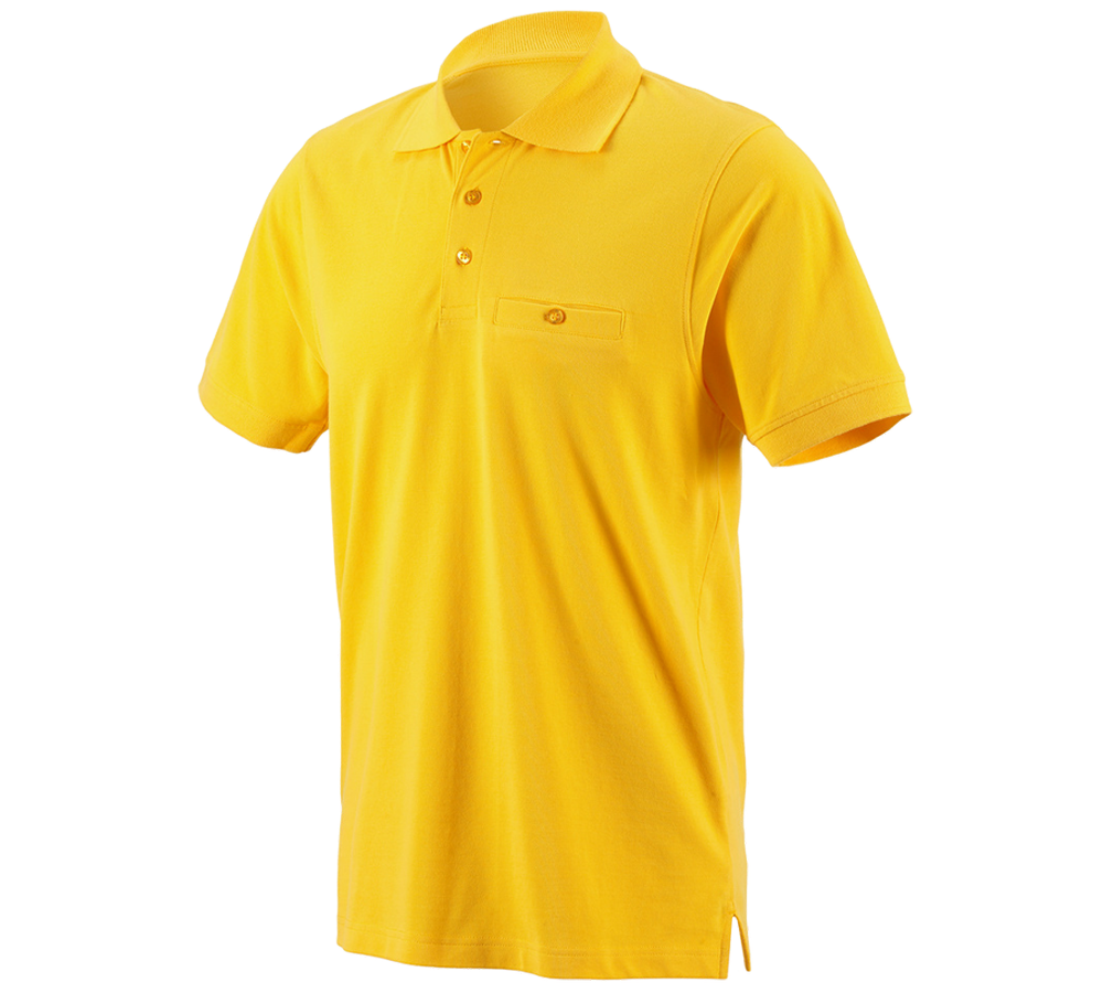 Bovenkleding: e.s. Polo-Shirt cotton Pocket + geel