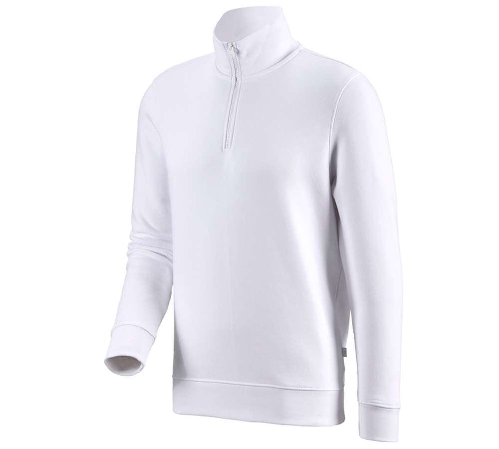 Bovenkleding: e.s. ZIP-Sweatshirt poly cotton + wit