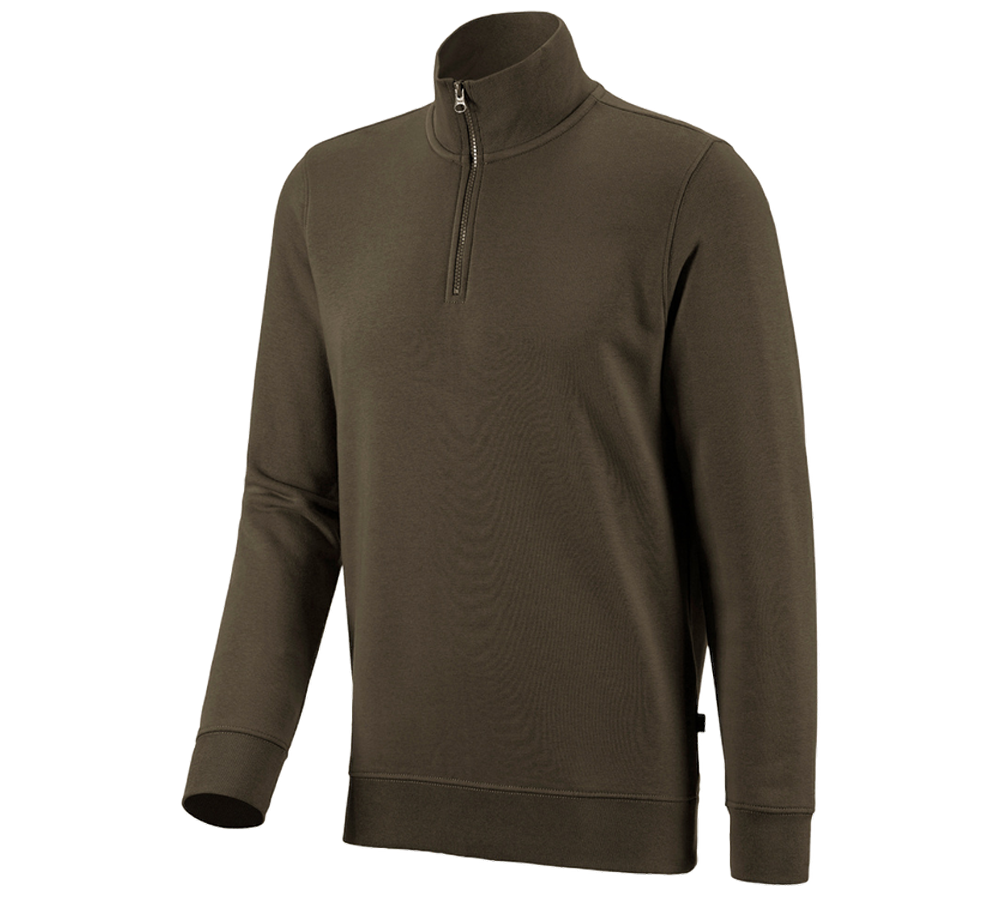 Bovenkleding: e.s. ZIP-Sweatshirt poly cotton + olijf