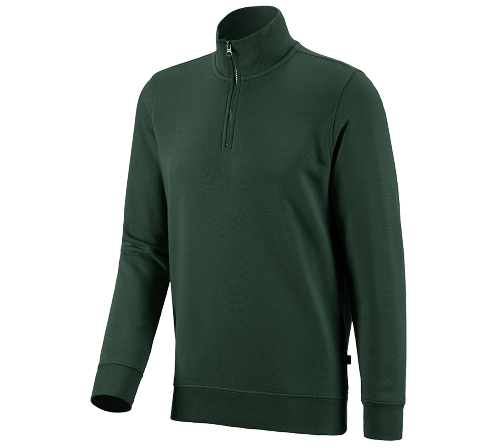 Bovenkleding: e.s. ZIP-Sweatshirt poly cotton + groen