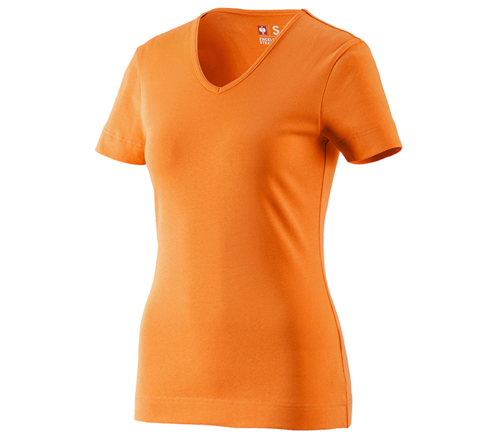 Bovenkleding: e.s. T-Shirt cotton V-Neck, dames + oranje