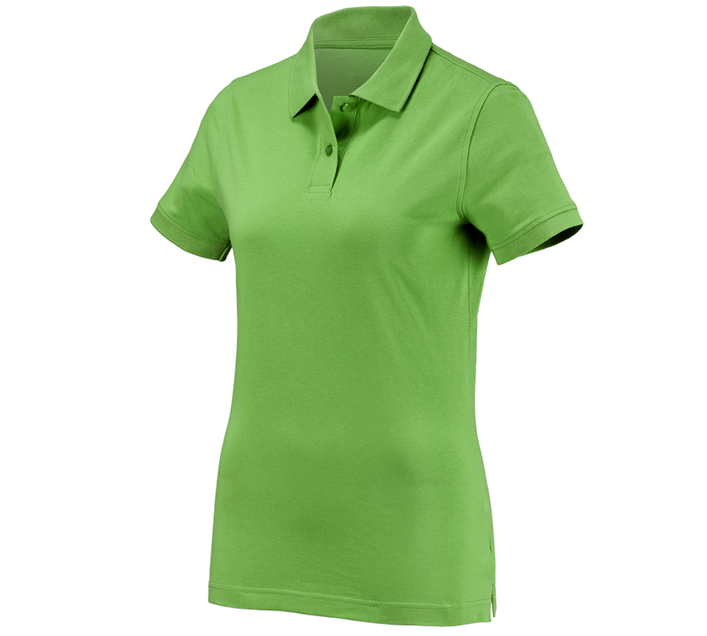 Bovenkleding: e.s. Polo-Shirt cotton, dames + zeegroen