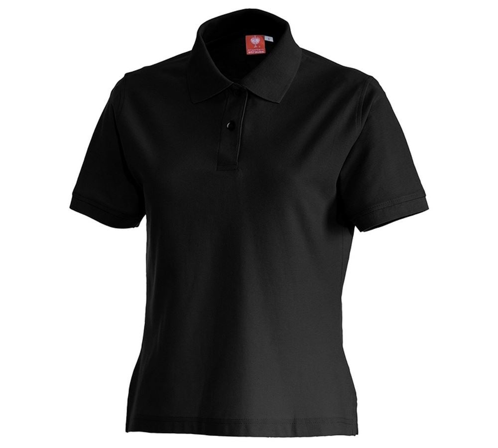 Bovenkleding: e.s. Polo-Shirt cotton, dames + zwart