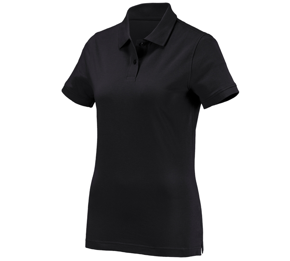 Tuin-/ Land-/ Bosbouw: e.s. Polo-Shirt cotton, dames + zwart