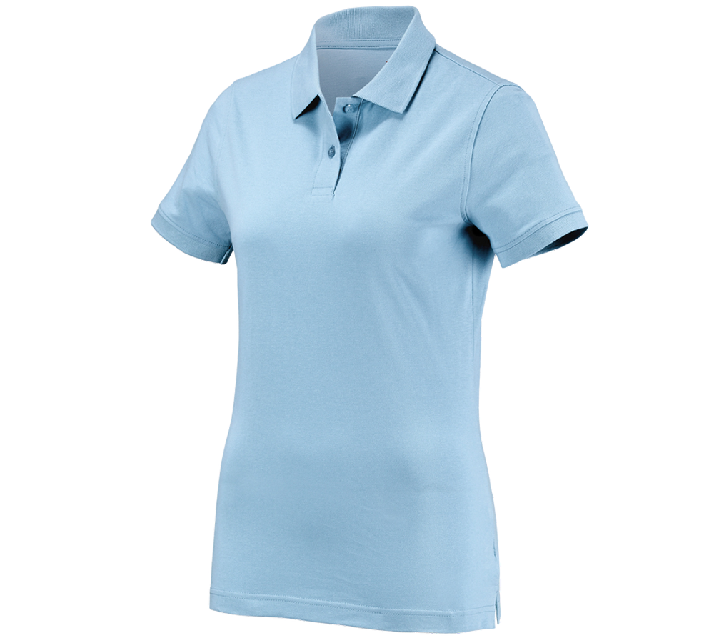 Bovenkleding: e.s. Polo-Shirt cotton, dames + lichtblauw