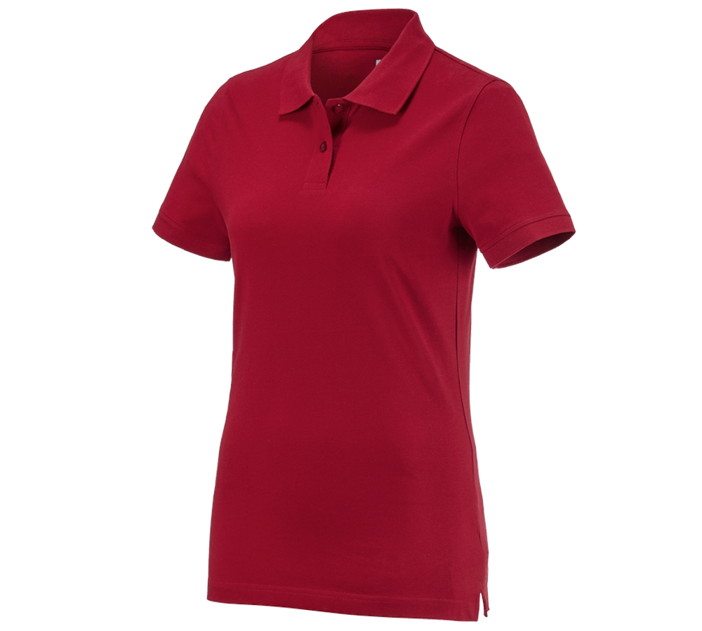 Loodgieter / Installateurs: e.s. Polo-Shirt cotton, dames + rood