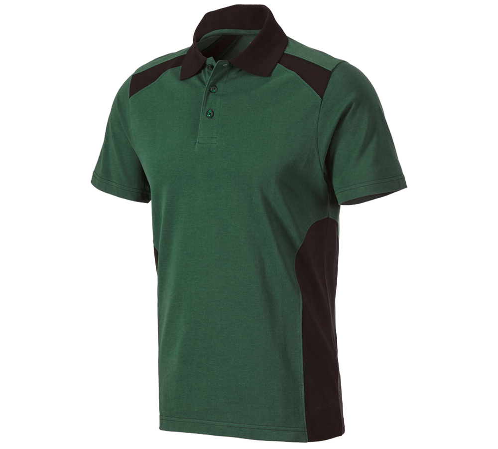 Bovenkleding: Polo-Shirt cotton e.s.active + groen/zwart