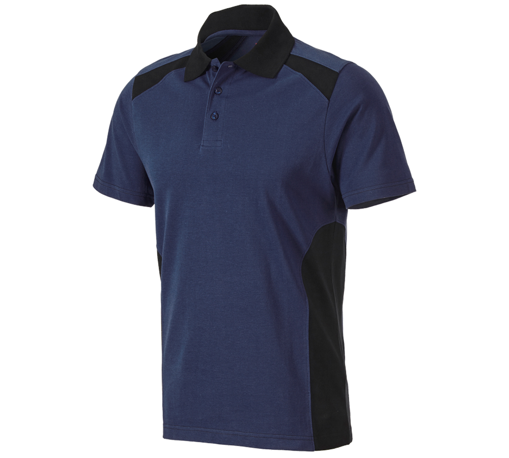 Tuin-/ Land-/ Bosbouw: Polo-Shirt cotton e.s.active + donkerblauw/zwart