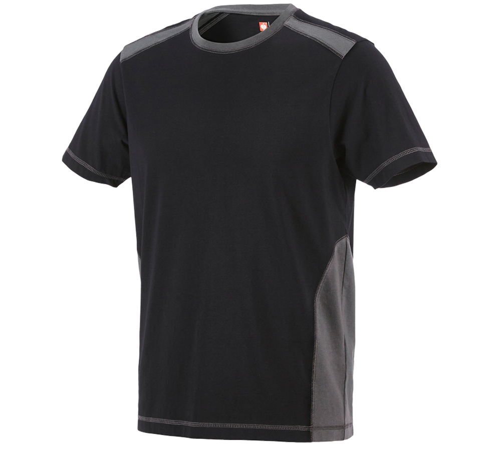 Bovenkleding: T-Shirt cotton e.s.active + zwart/antraciet