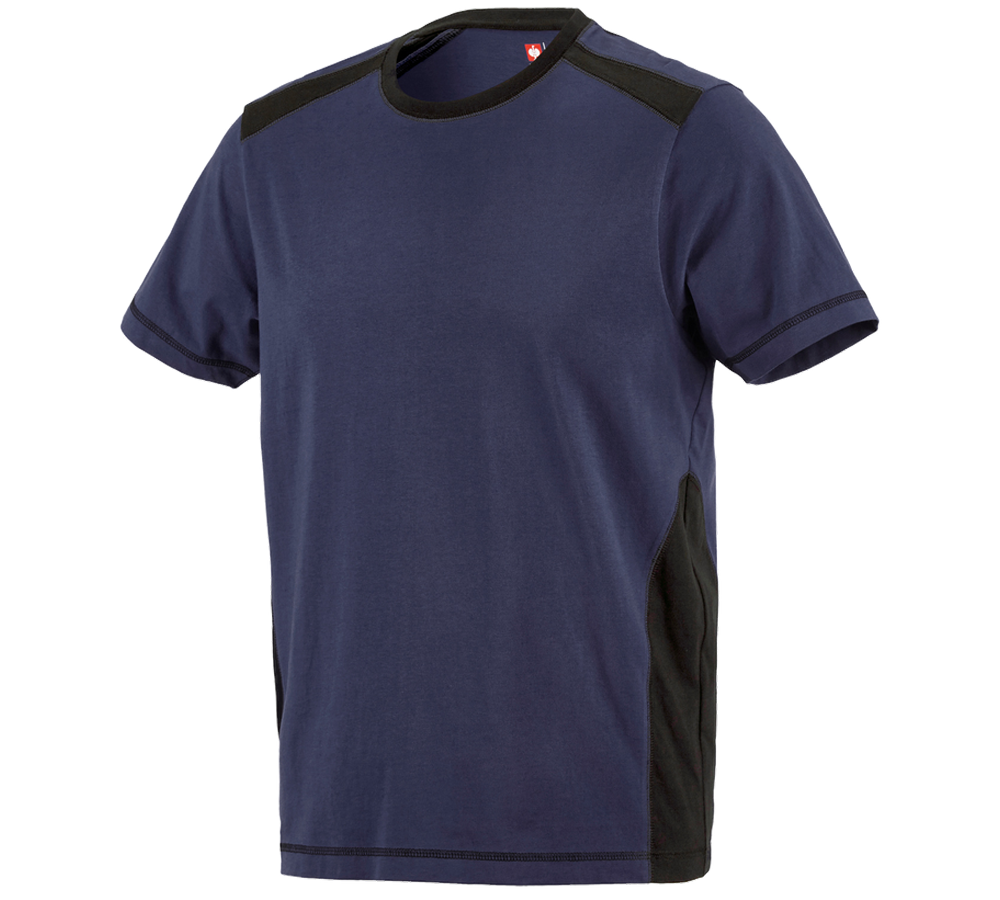 Bovenkleding: T-Shirt cotton e.s.active + donkerblauw/zwart