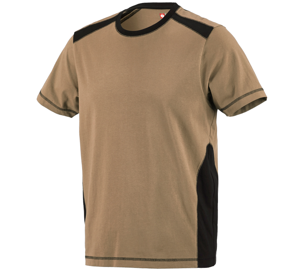 Bovenkleding: T-Shirt cotton e.s.active + kaki/zwart