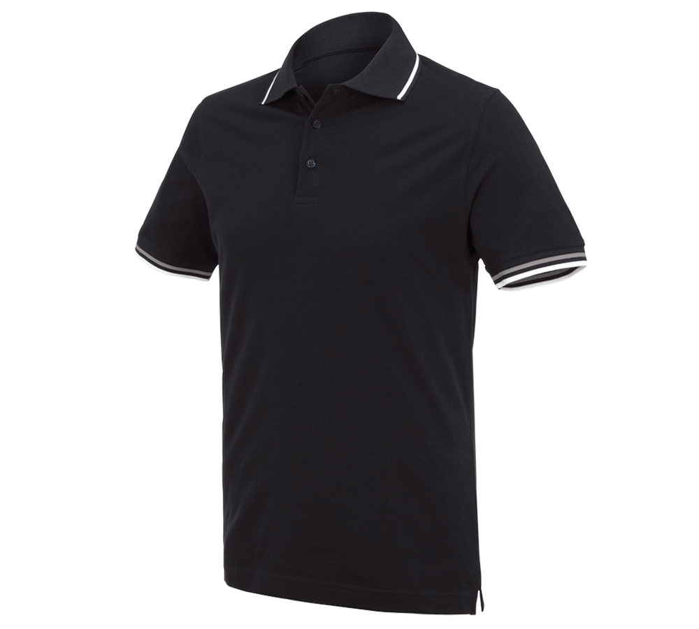 Bovenkleding: e.s. Polo-Shirt cotton Deluxe Colour + zwart/zilver