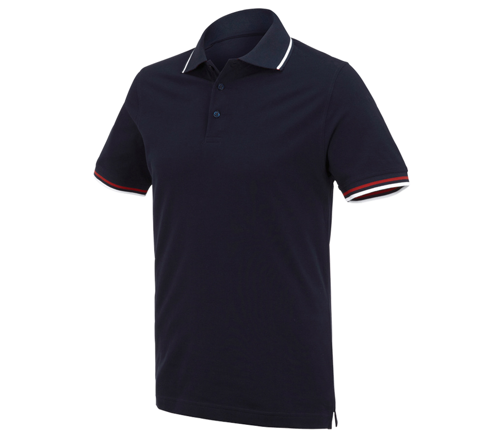 Bovenkleding: e.s. Polo-Shirt cotton Deluxe Colour + donkerblauw/rood