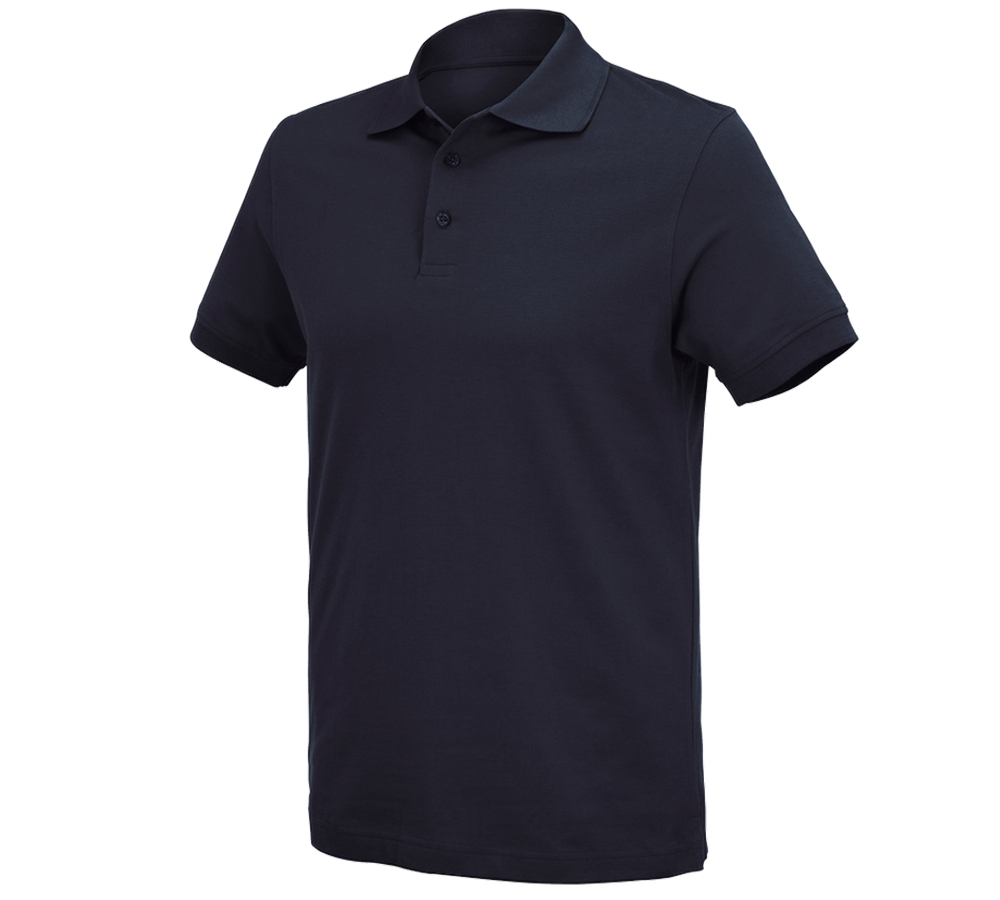 Bovenkleding: e.s. Polo-Shirt cotton Deluxe + donkerblauw